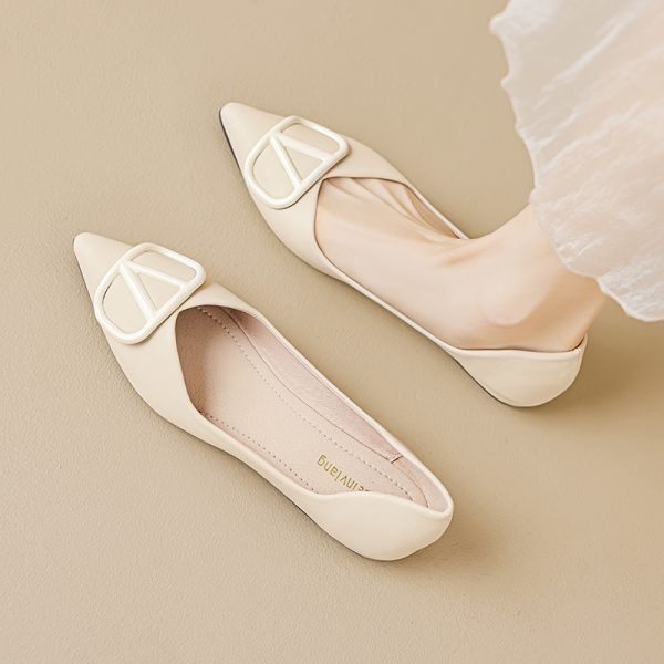 Daily ladies casual shoes minimalism shallow mouth fashion shoes pointy toe single shoes