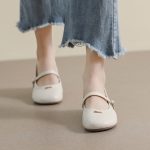 Buckle daily ladies shoes commuting soft sole single shoes casual flat shoes ladies