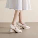 Comfortable ladies shoes princess single shoes pearl decoration high heels shoes for women