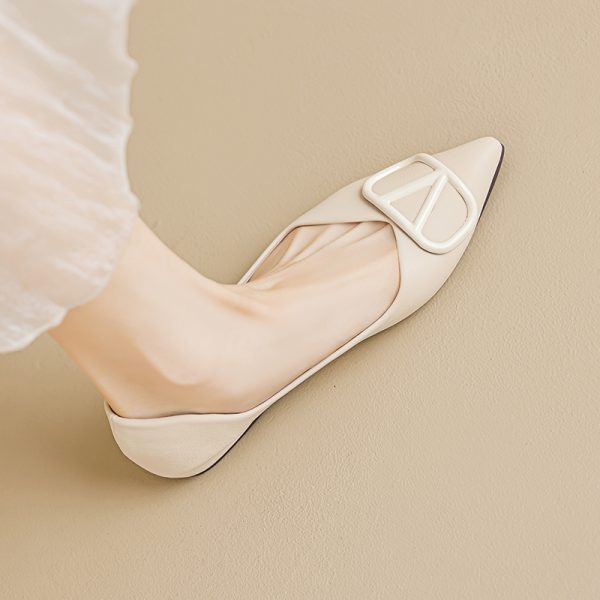 Daily ladies casual shoes minimalism shallow mouth fashion shoes pointy toe single shoes